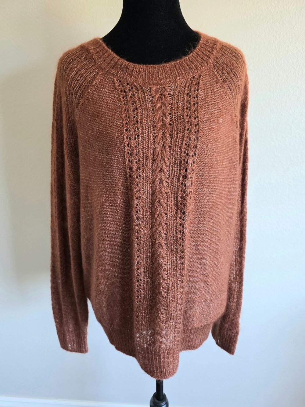 NOA NOA Denmark Mohair Blend Sweater Super Soft Lightweight Mocha Size L NEW